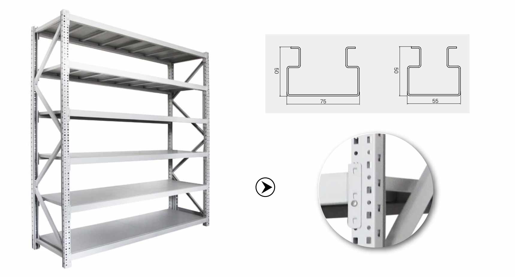 II Style Wide Span Warehouse Shelving