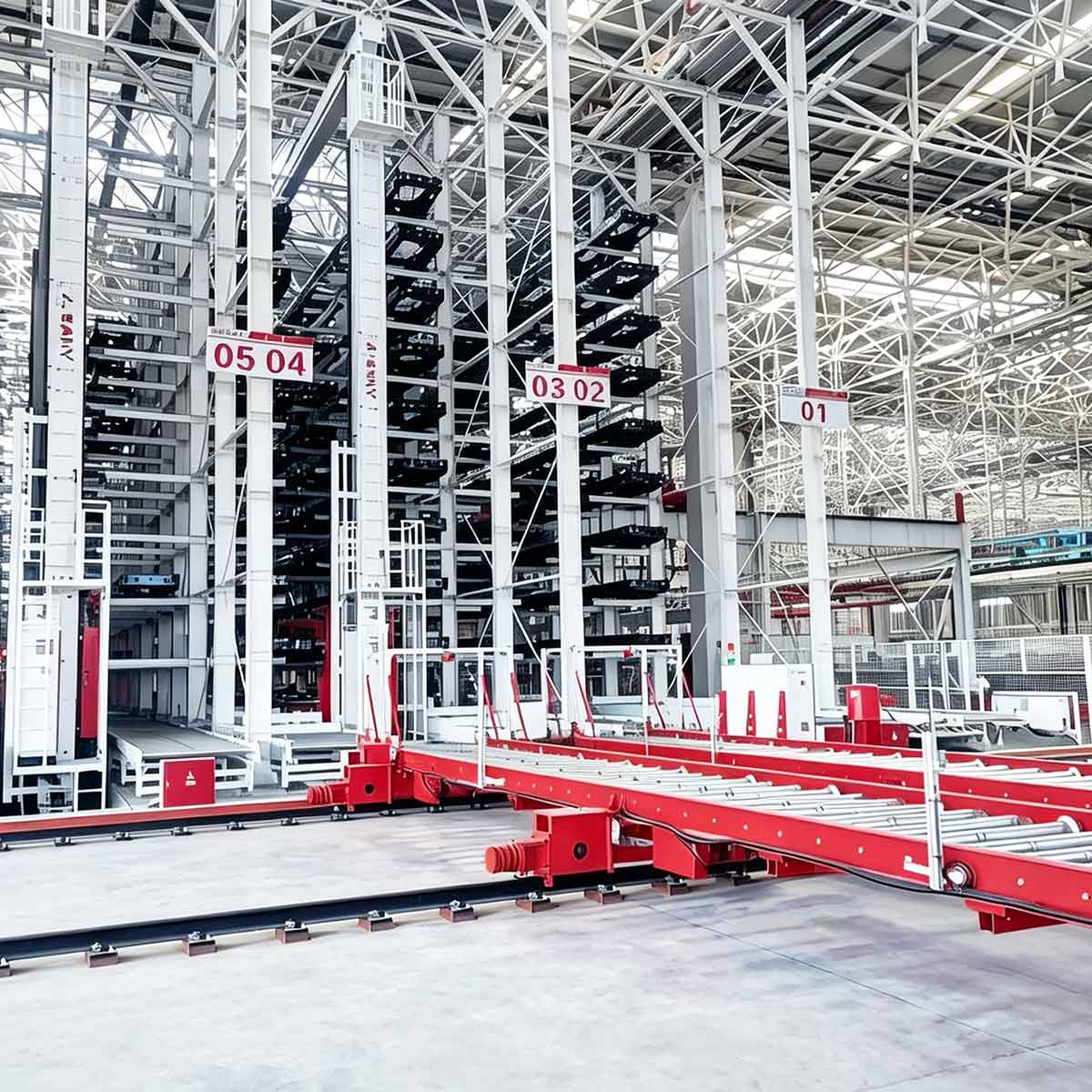 Precision Structural Details of Automated AS/RS Stacker Racking