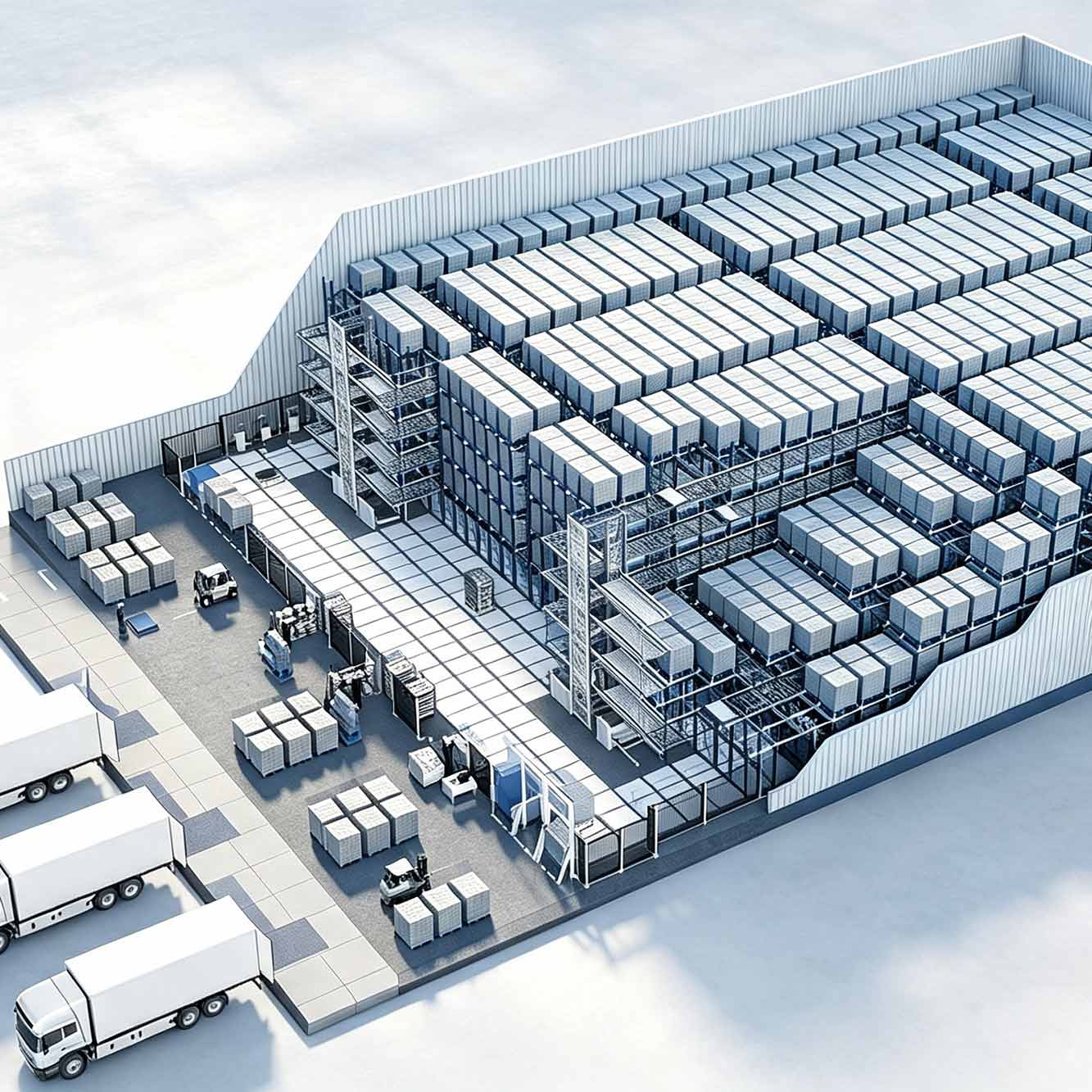 Four-direction free movement, full accessibility for every pallet position